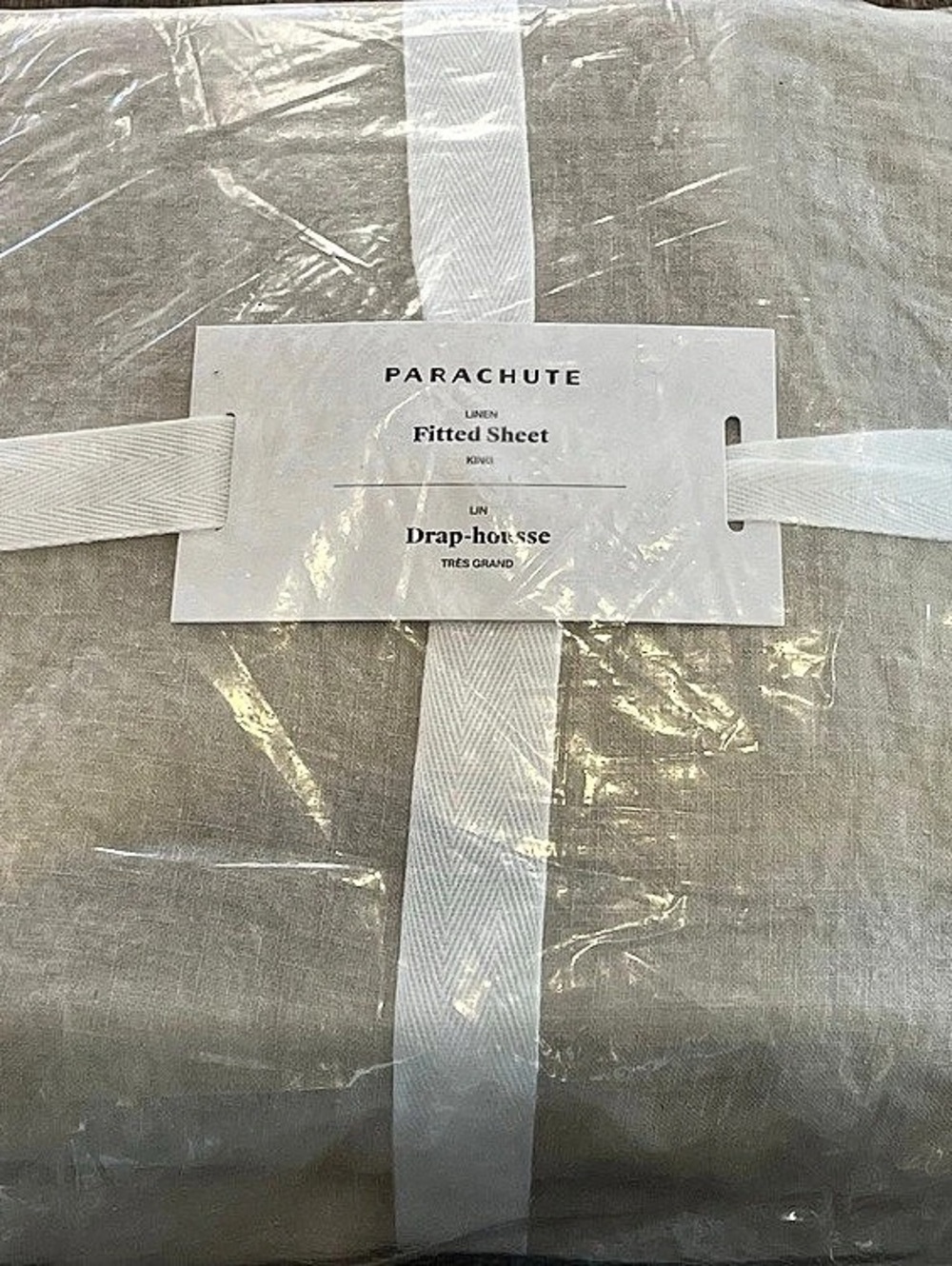 Parachute King Linen fitted sheet Bone Beige Cream 100% Linen NWT NIP